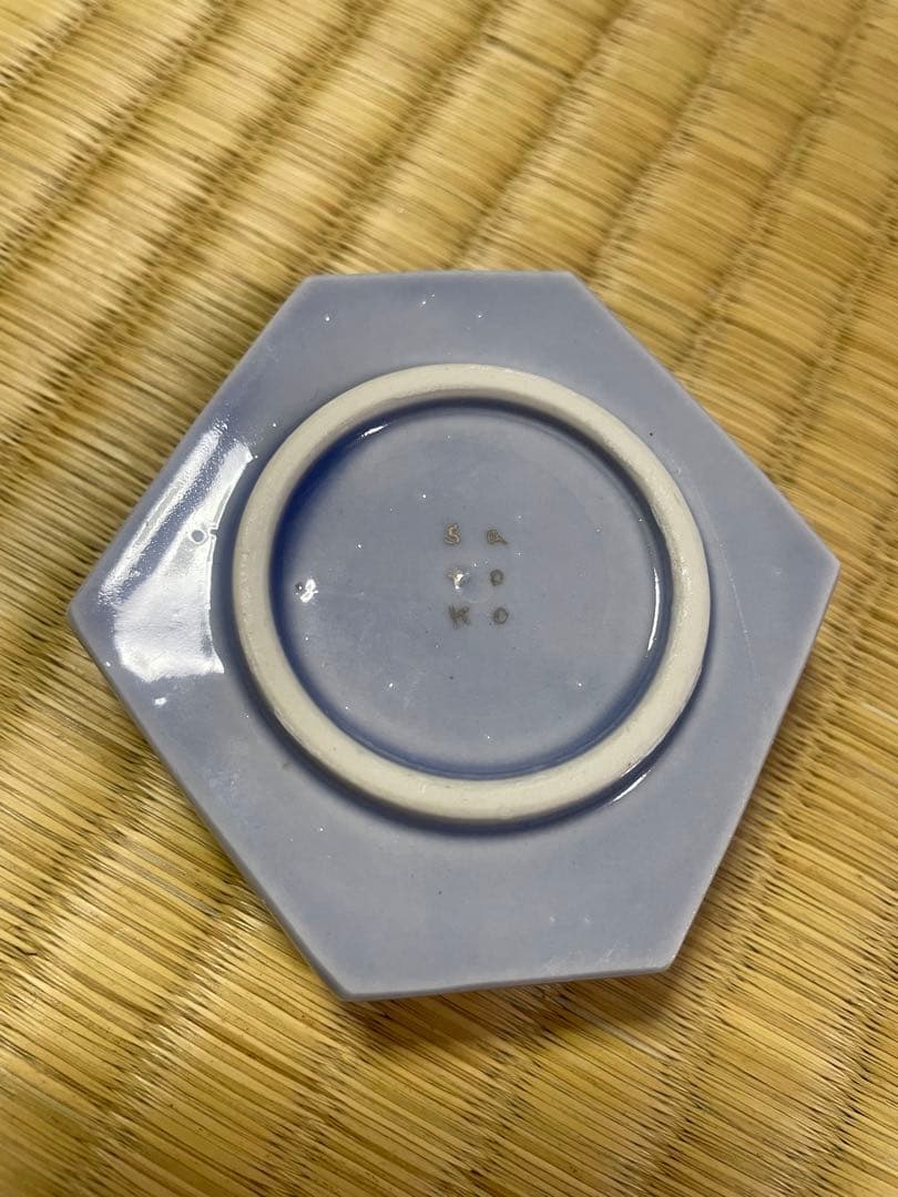 竹村聡子　六角香合　銀獣シリーズ　うさぎ