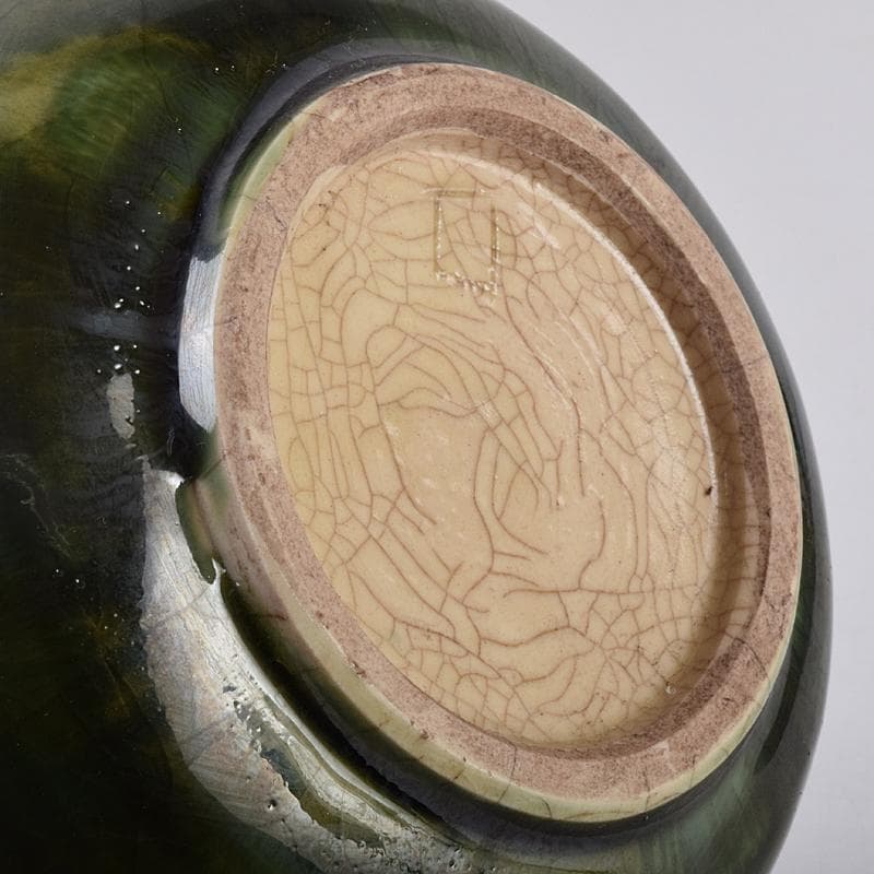 北大路魯山人作　織部焼　輪花小鉢　五客　共布　黒田陶々庵極め箱　M　R8898B