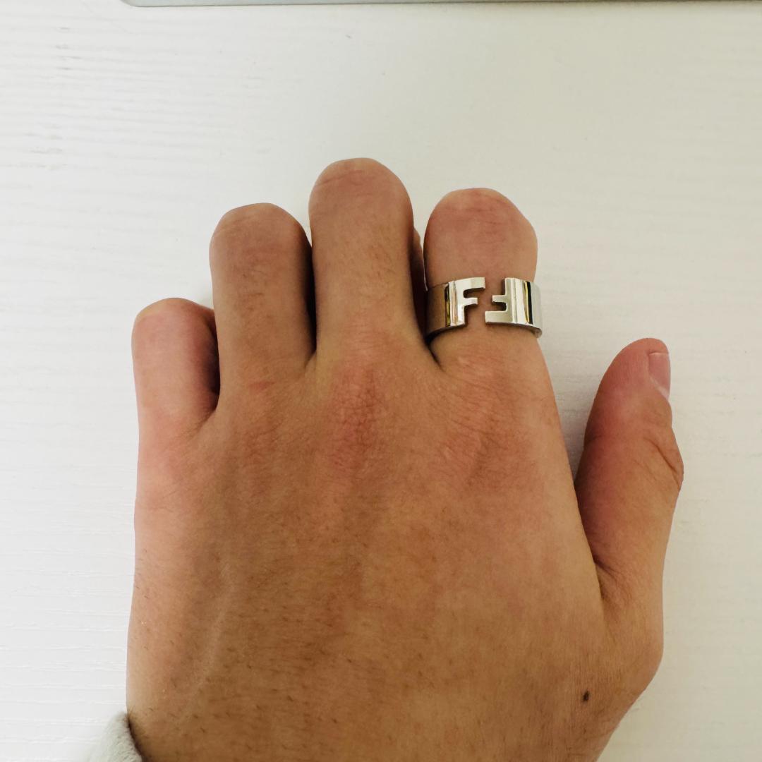 美品　FENDI フェンディ　FFリング　ズッカ　Sサイズ　箱付　18号