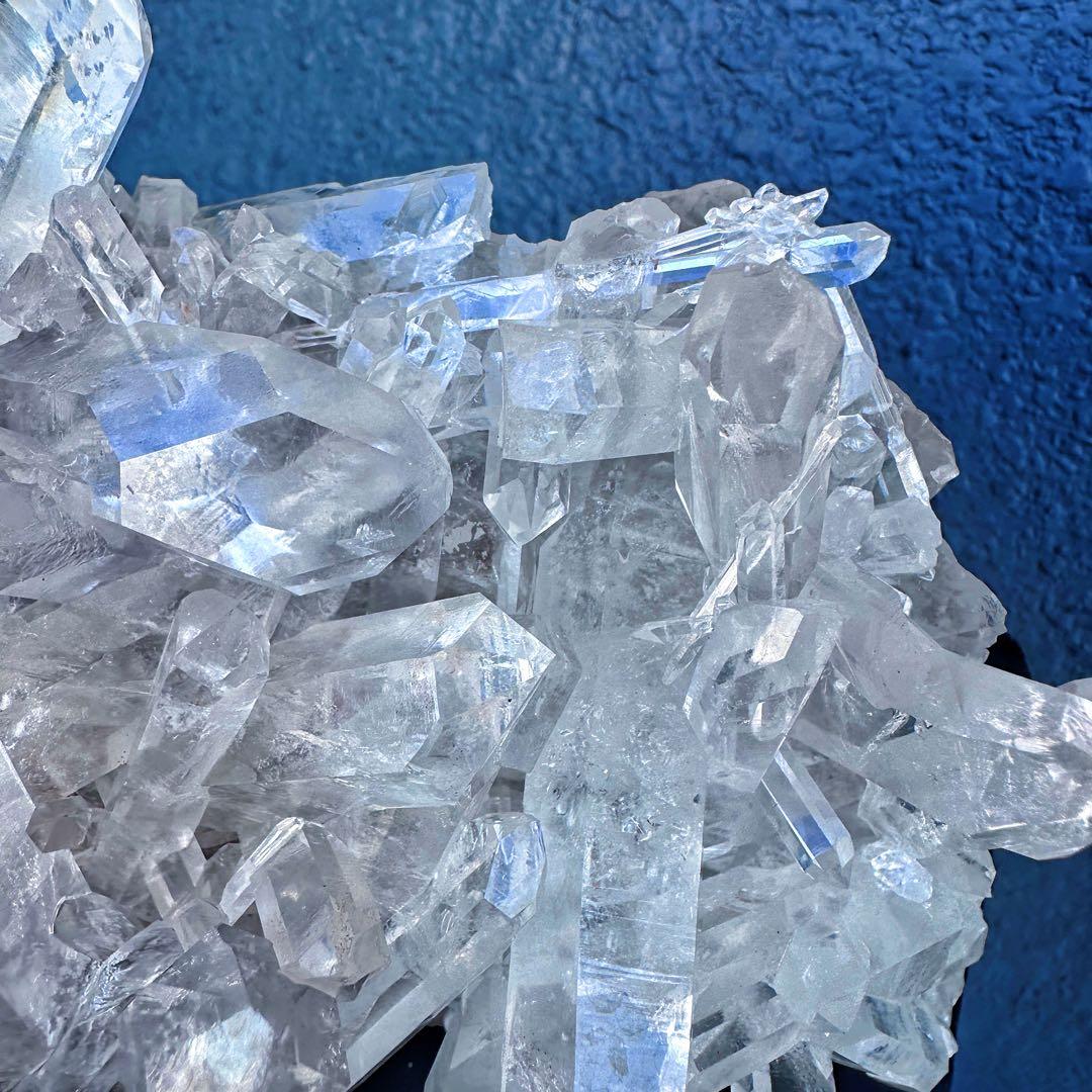 希少高透明度❗️マニカラン産キラキラ☆ヒマラヤ水晶クラスター超強いパワーA1396