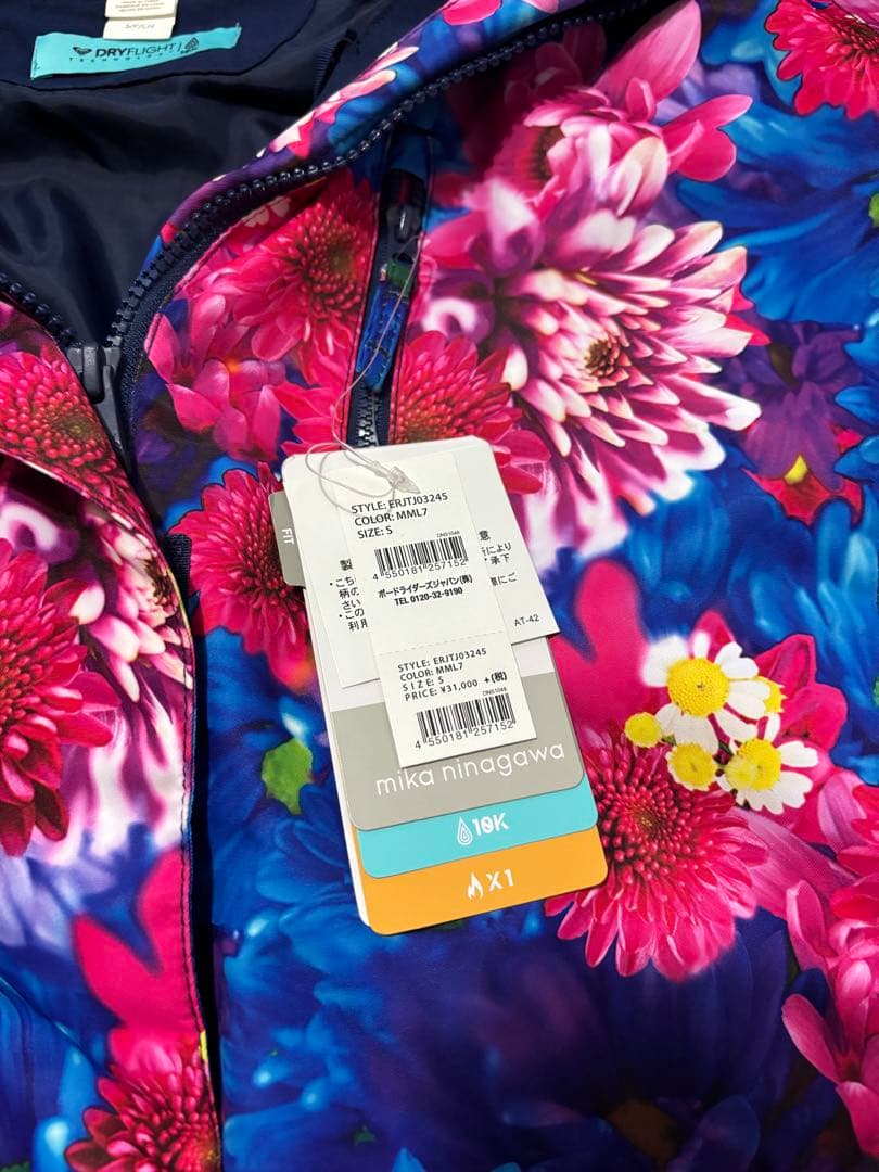 【新品・未使用】ROXY 蜷川実花　コラボ　花柄スキーウェア フード付き