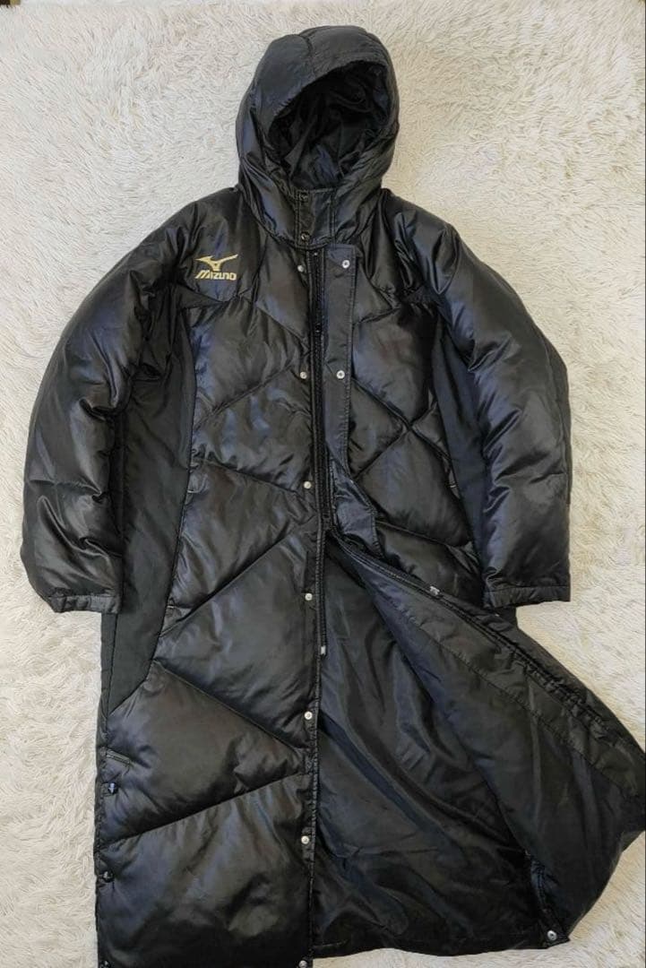 【美品】MIZUNO ベンチコート　 Lサイズ　　ダウンコート　ロング　黒