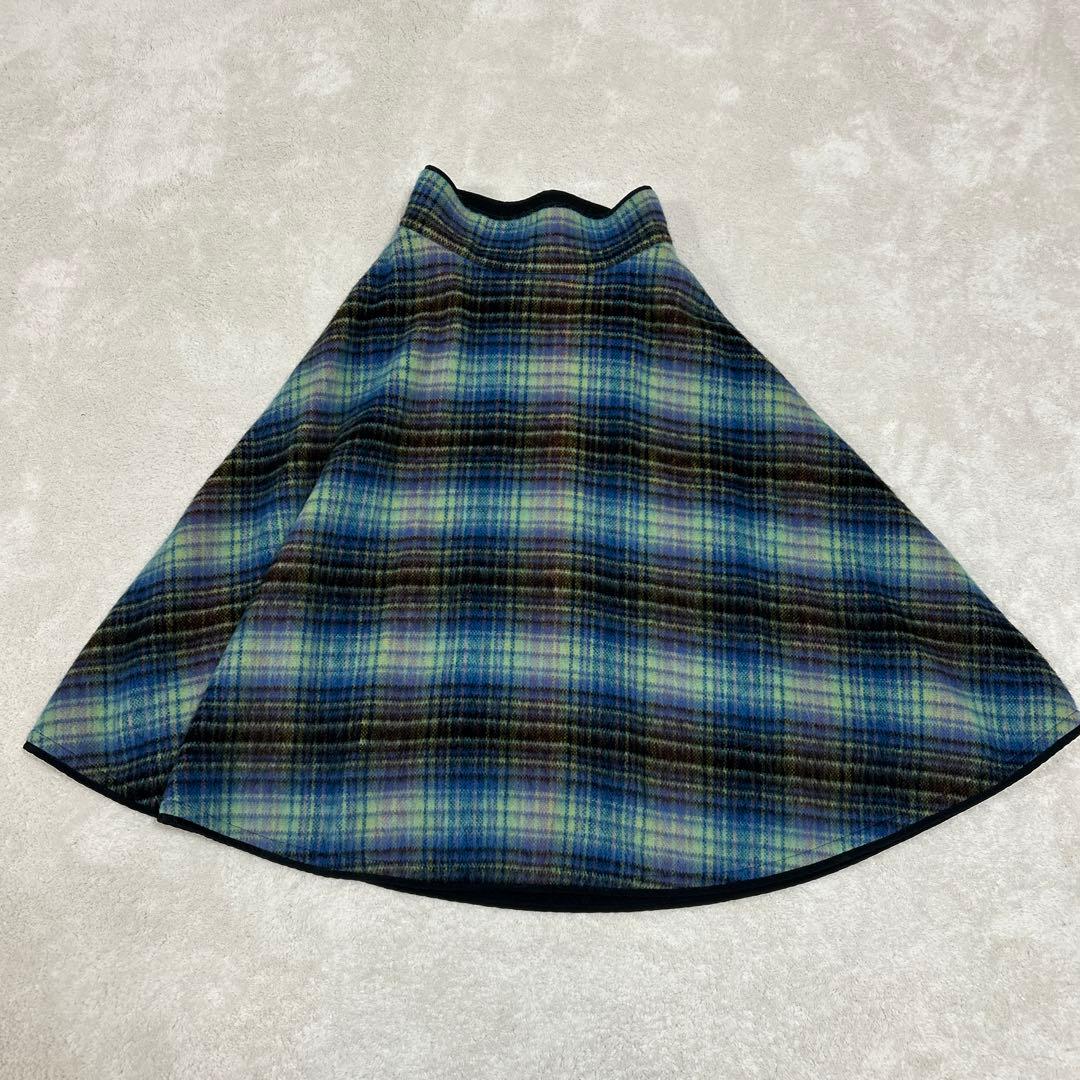 ♦︎極美品♦︎Y's♦︎ヨウジヤマモト♦︎青と黒のチェック柄巻きスカート