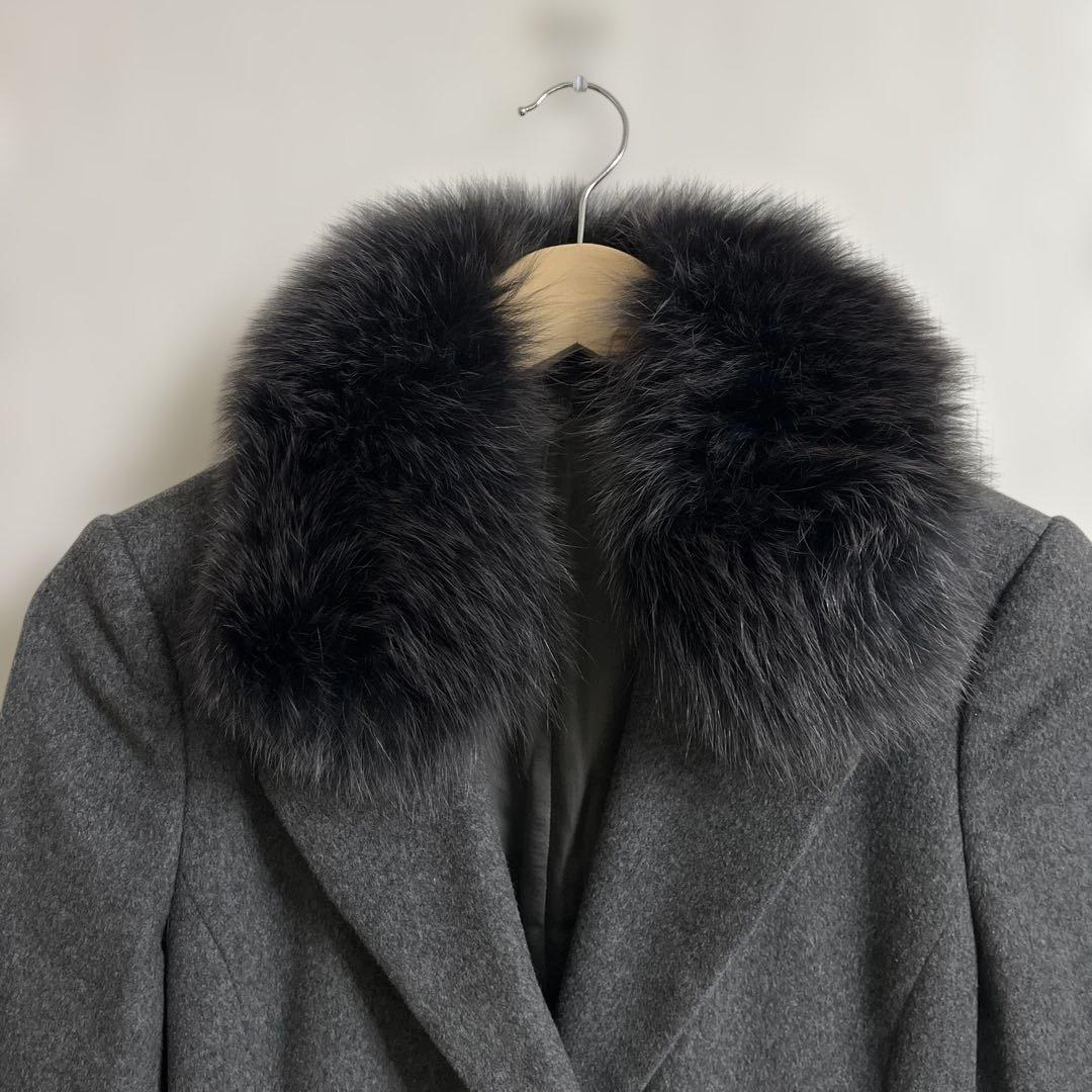 美品　ANAYI アナイ　フォックスファー　カシミヤ100% ロングコート