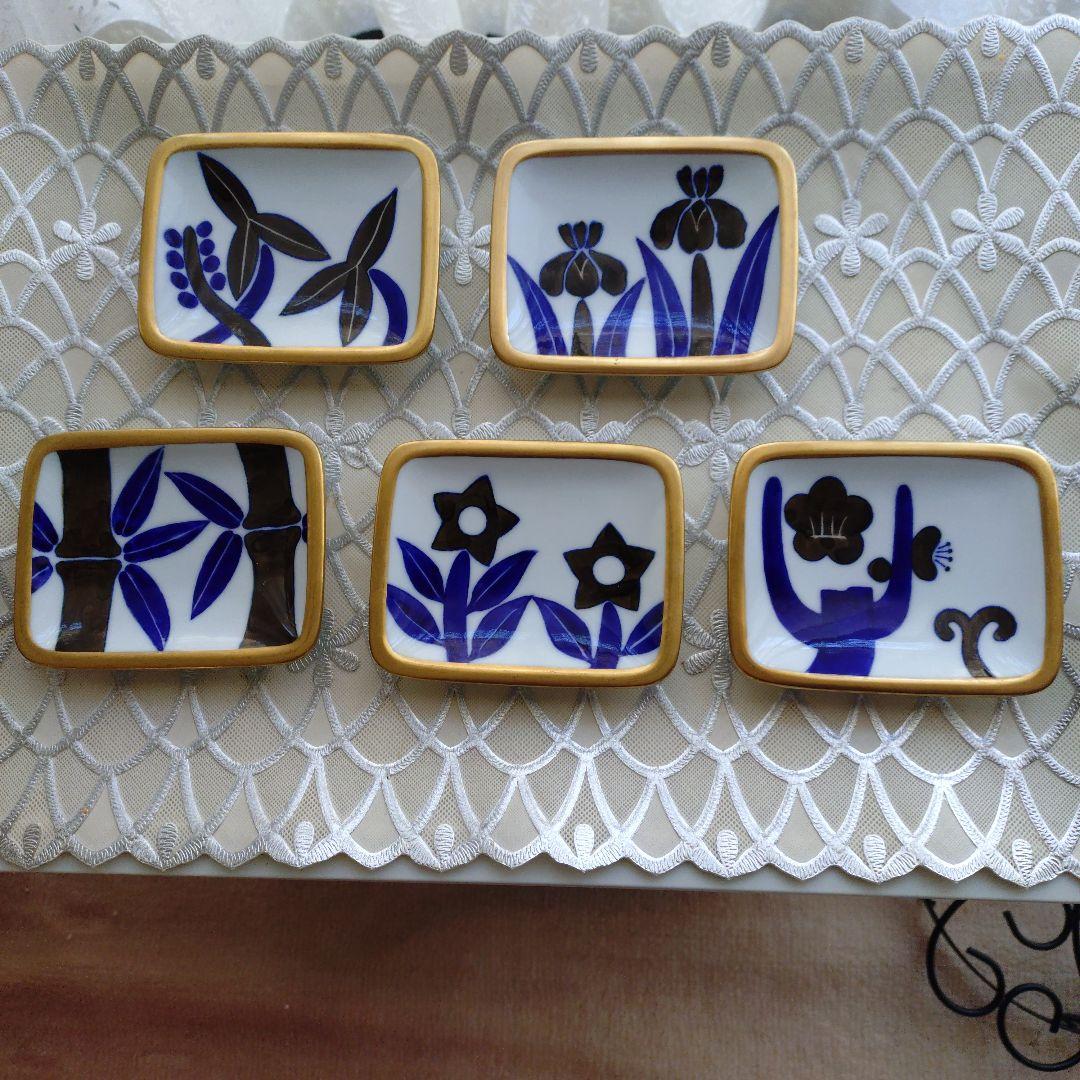 花柄 陶器皿 5枚セット　深川製磁