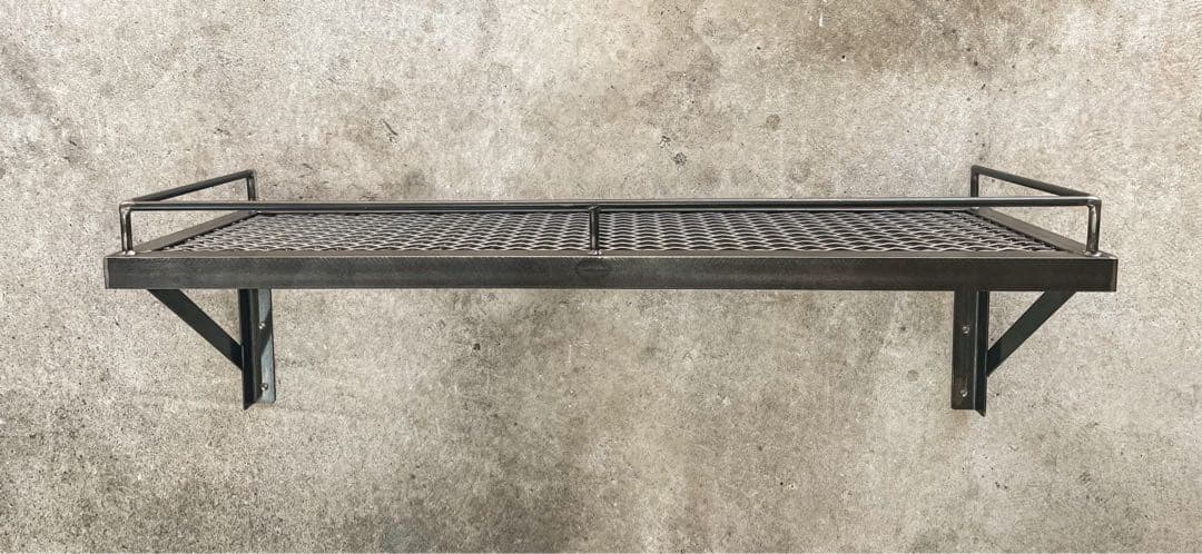 アイアンウォールシェルフＢ［柵付き］　ウォールラック　アイアン家具