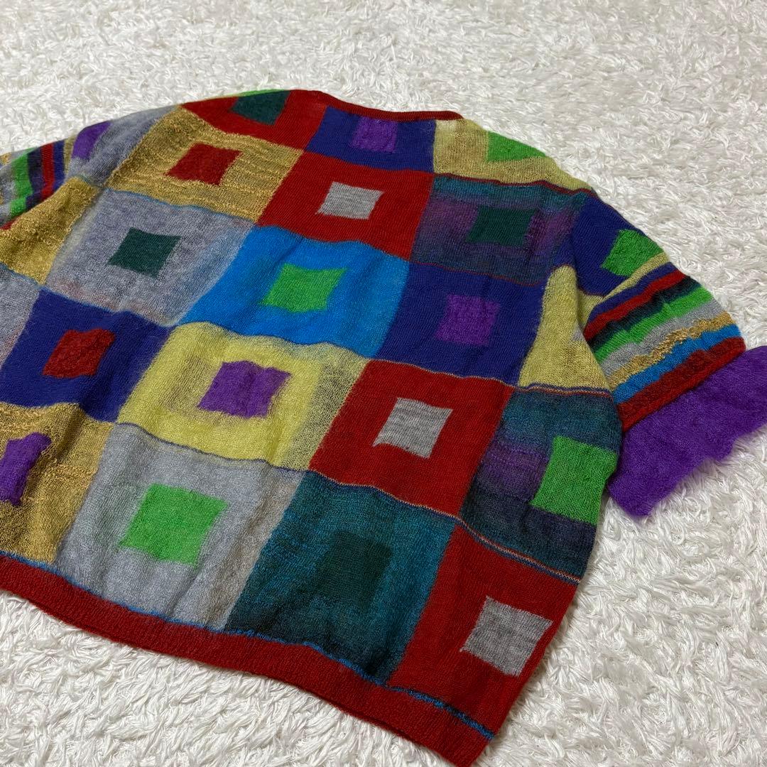 新品　タグ付　M.&KYOKO マルチカラー　ニットセーター　佐藤繊維　ウール