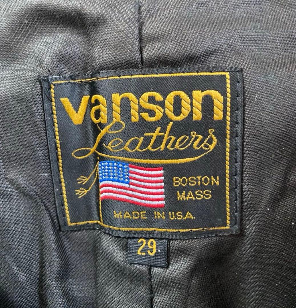 VANSON バンソン レザーパンツ USA 黒 W29