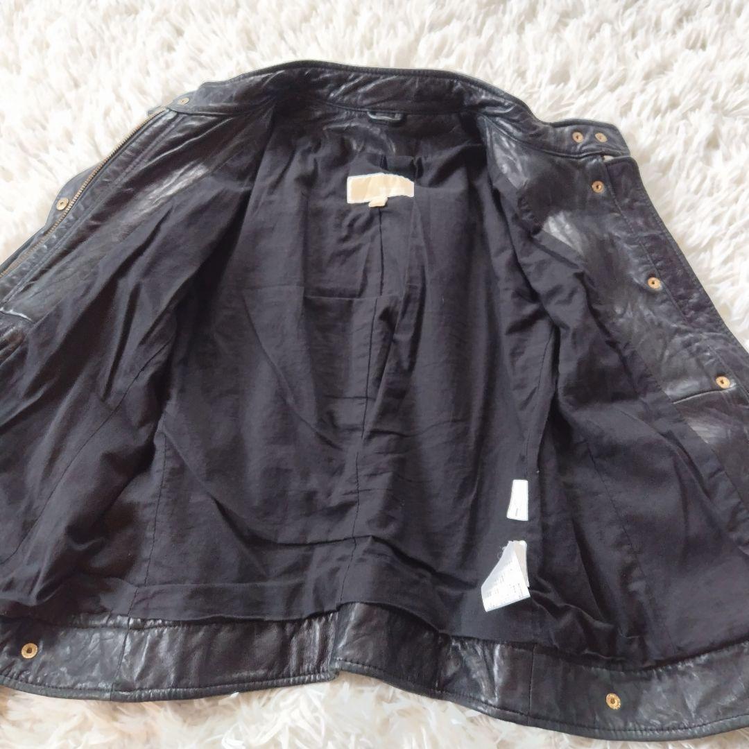 マイケルコース　ラムレザー　シングルライダース　革ジャン　総柄　 黒