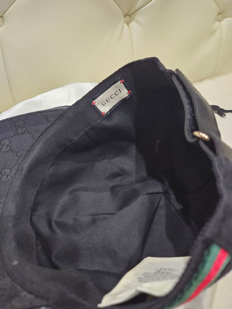 GUCCI ブラック GGパターン キャップ　グッチ