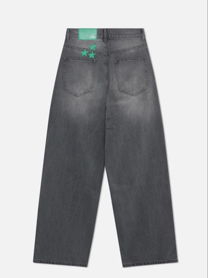 SCUFFERS 34 グレー ワイドレッグデニム