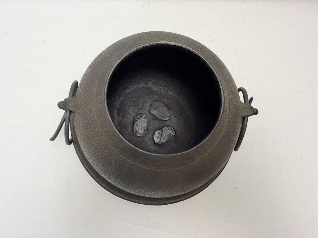 ほぼ未使用 茶道具 唐銅朝鮮風炉釜 野々田電熱器 釜鐶付 茶道 元箱