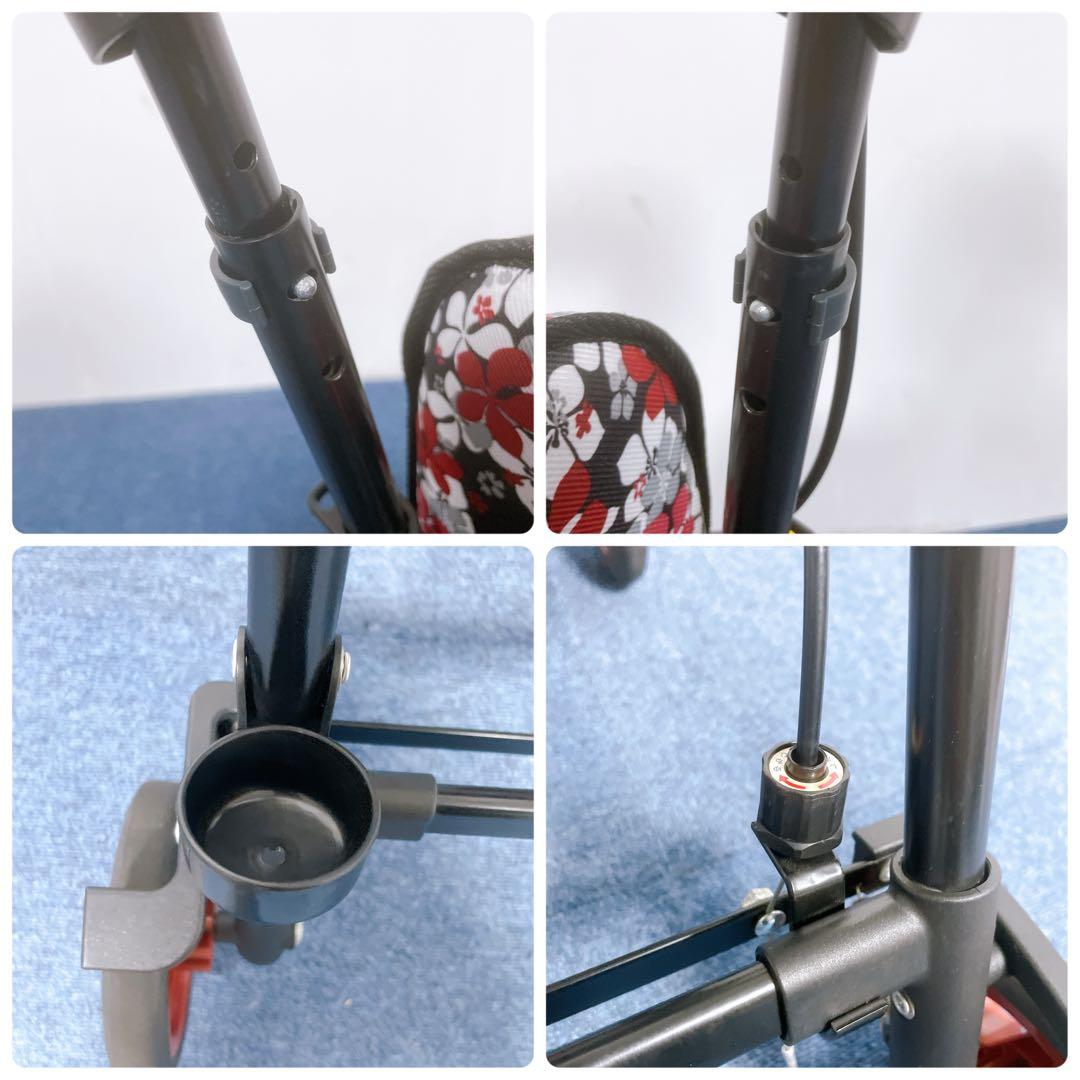 【美品】島製作所 シルバーカー モート 軽量3.7kg 花柄 座面付 説明書付