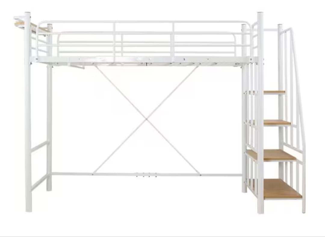 ニトリロフトベッド階段付き　白　シングルサイズ
