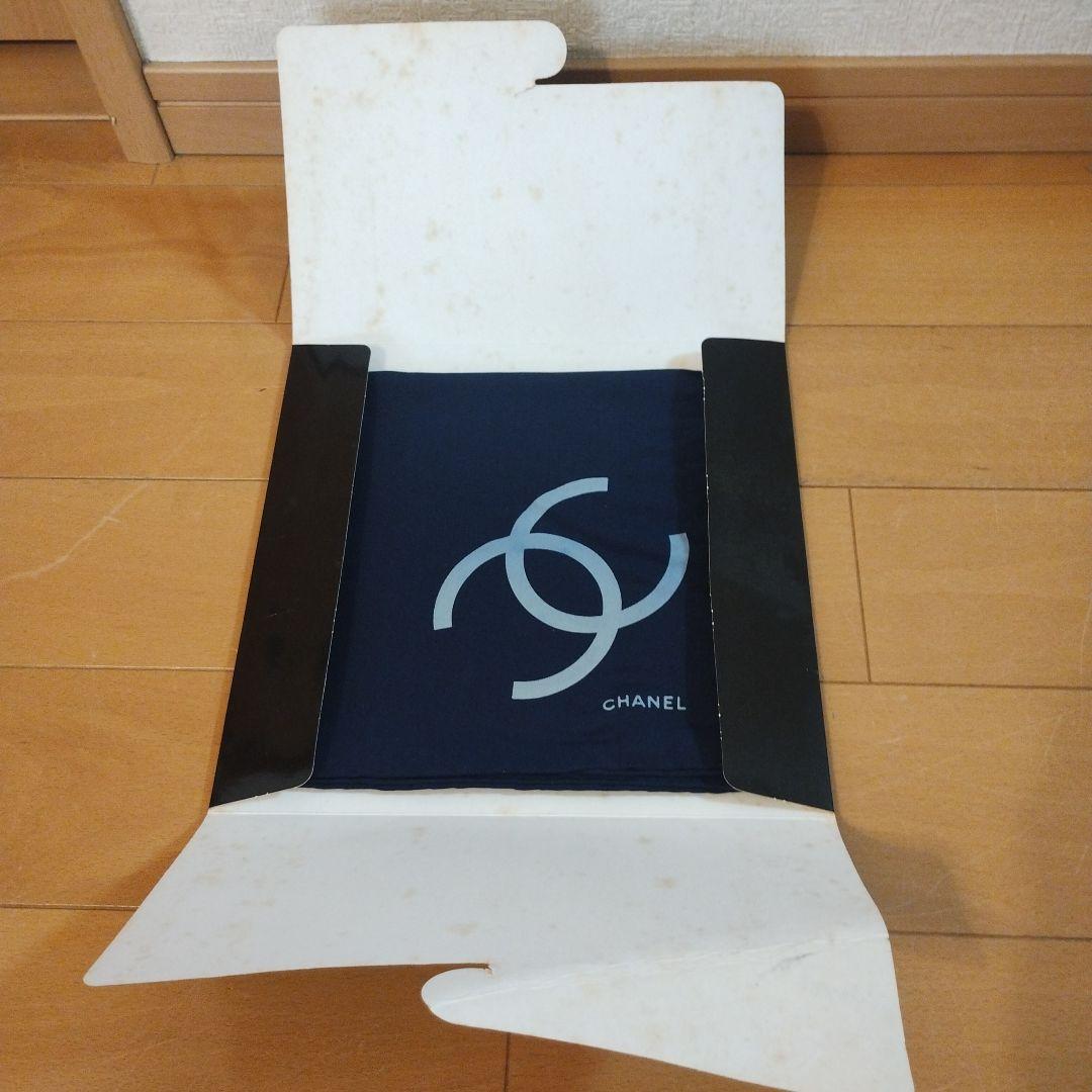 CHANEL シャネル シルク ミニスカーフ2枚ネイビーココマーク 水玉 正方形