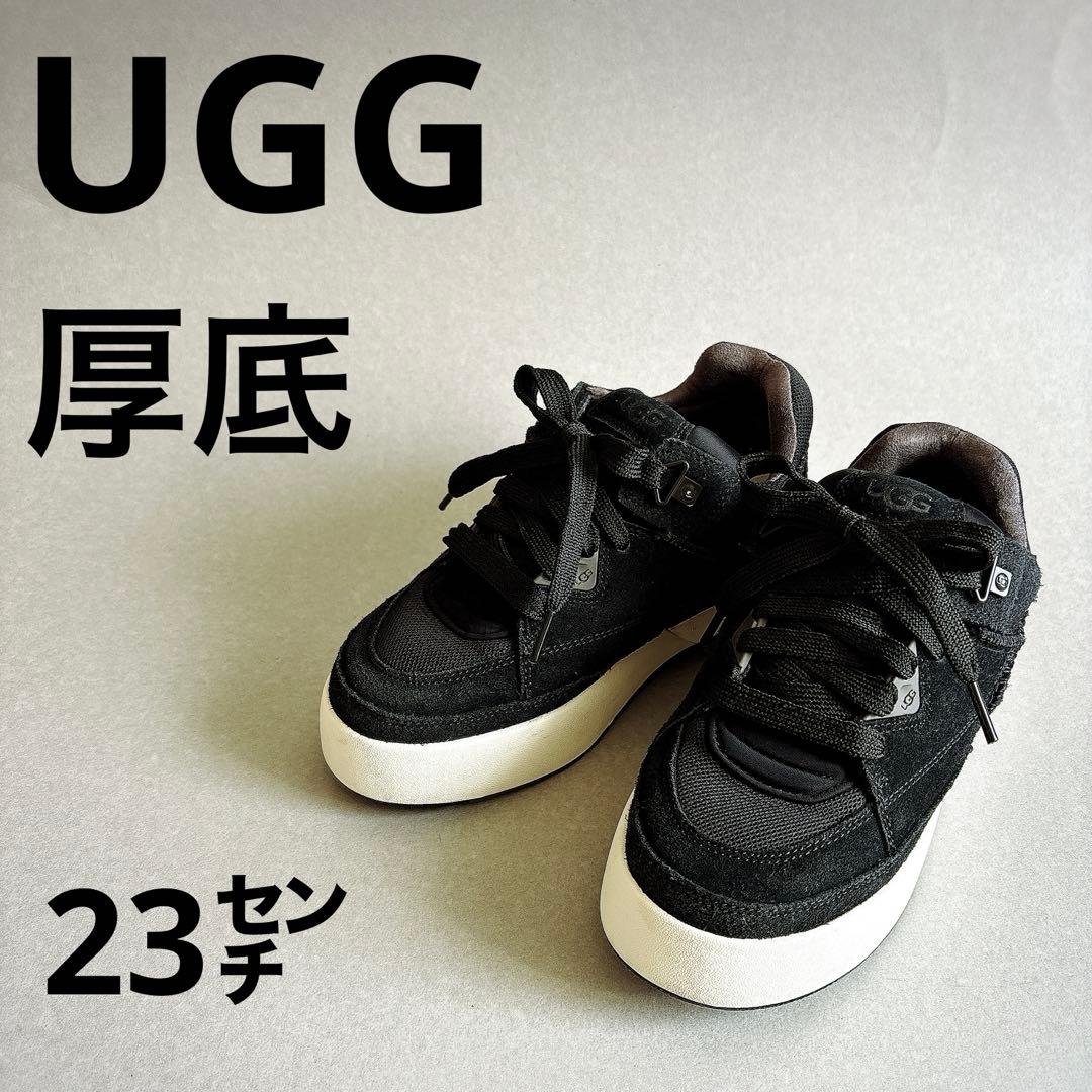 GOLDENCUSH　ブラック スエード メッシュ スニーカー　23