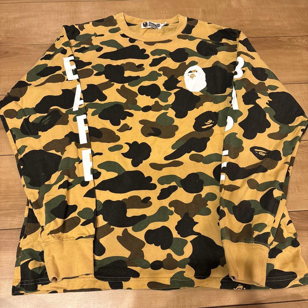 A BATHING APE 1st カモ　ロンT エイプ　巾着