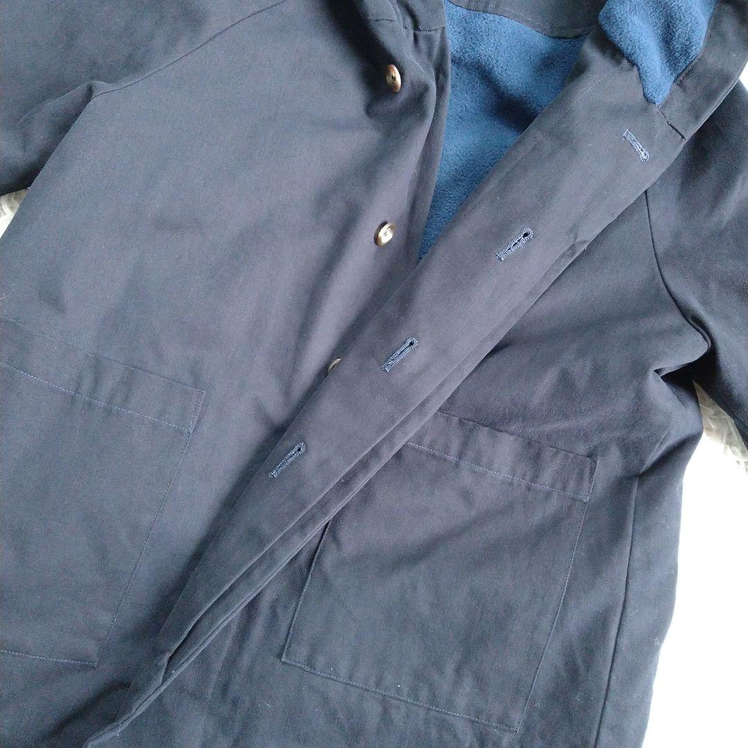 美品★パラスパレス コットン 比翼 フーディコート 濃紺 FREE