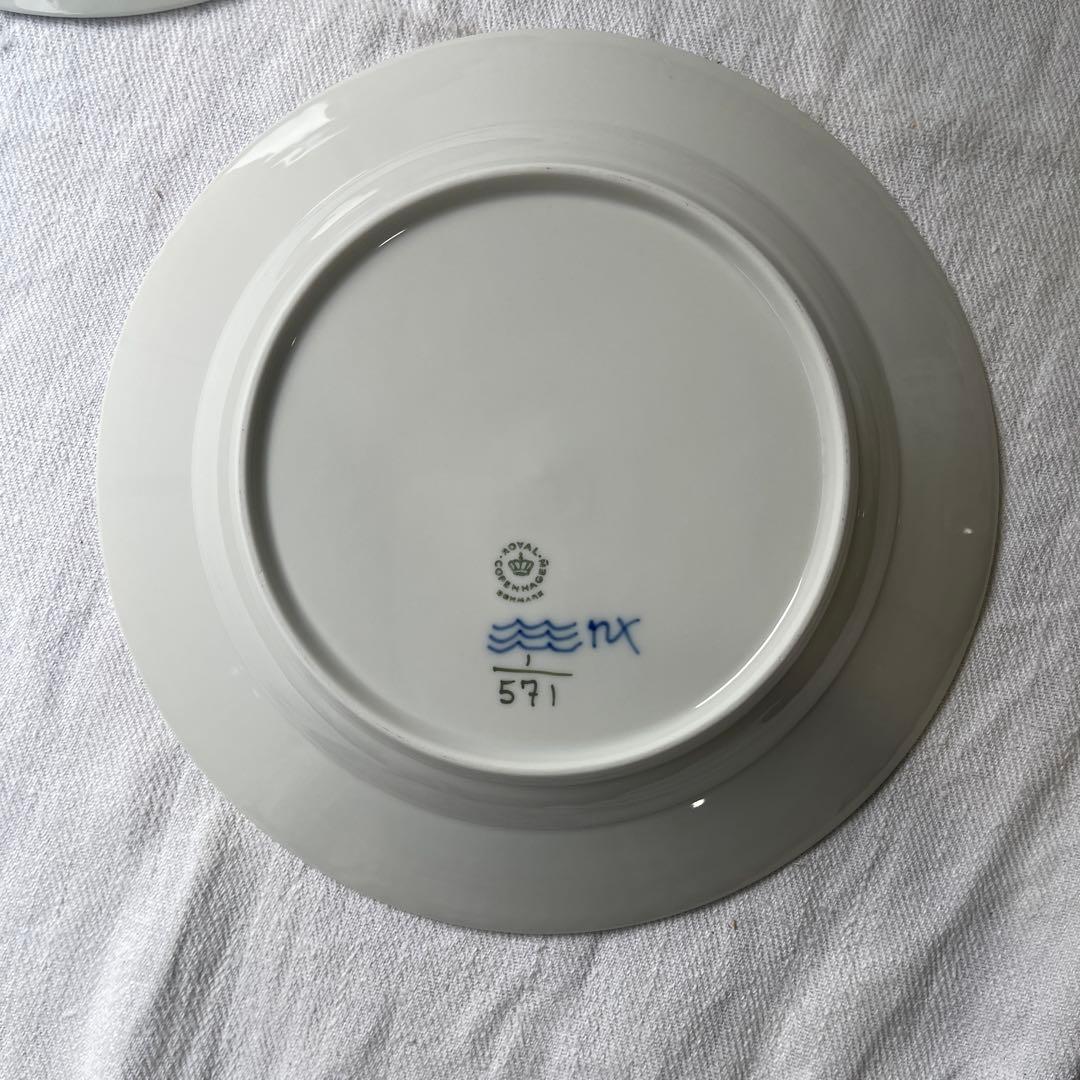 ロイヤルコペンハーゲンブルーフルーテッドハーフレースディーププレート2枚25cm