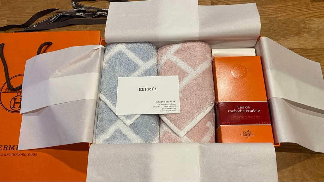 エルメス　ボディソープ+タオル