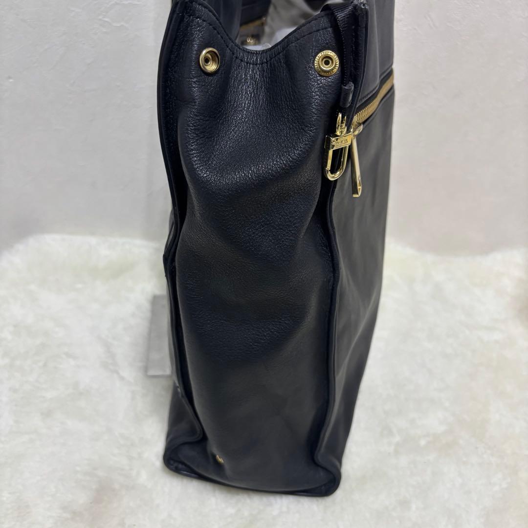 TUMI ニーナ ノースサウス トートバッグ レザー ブラック A4 ゴールド