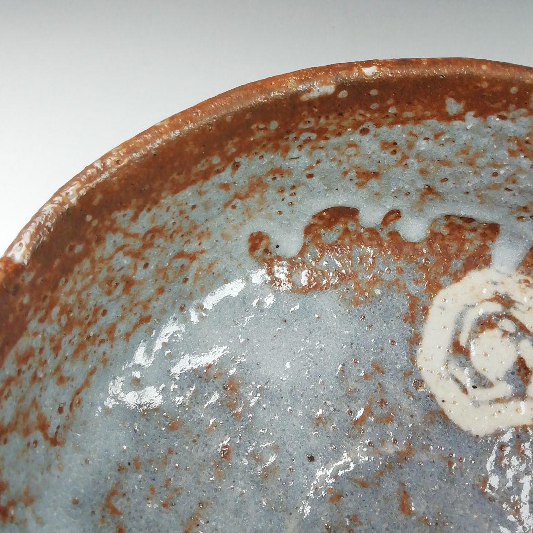 Ｔ４２４　茶碗　『倣　鼠志野　茶碗』『峯紅葉』『野中春清 造』　共箱　茶道具