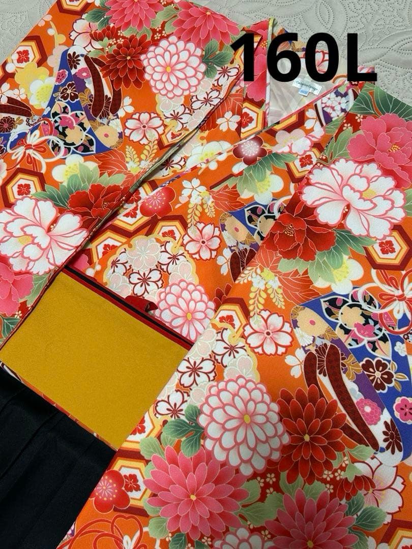 キャサリンコテージ 袴セット　160L 髪飾り付き　　ぽっちゃり　簡単袴