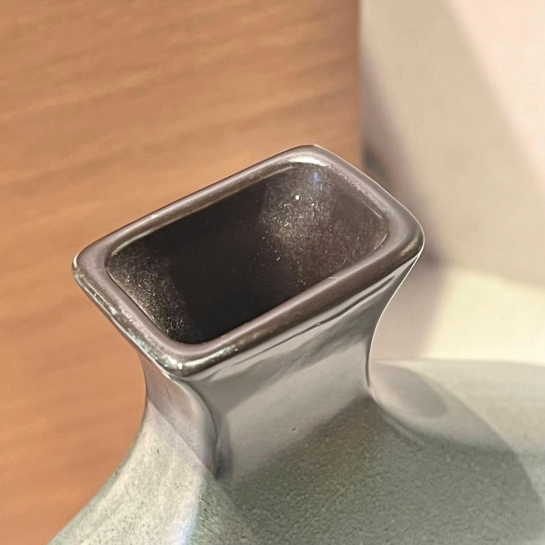 伝統工芸士　九谷焼　赤富士　花瓶　花器　山上義正作　陶器　陶芸　インテリア