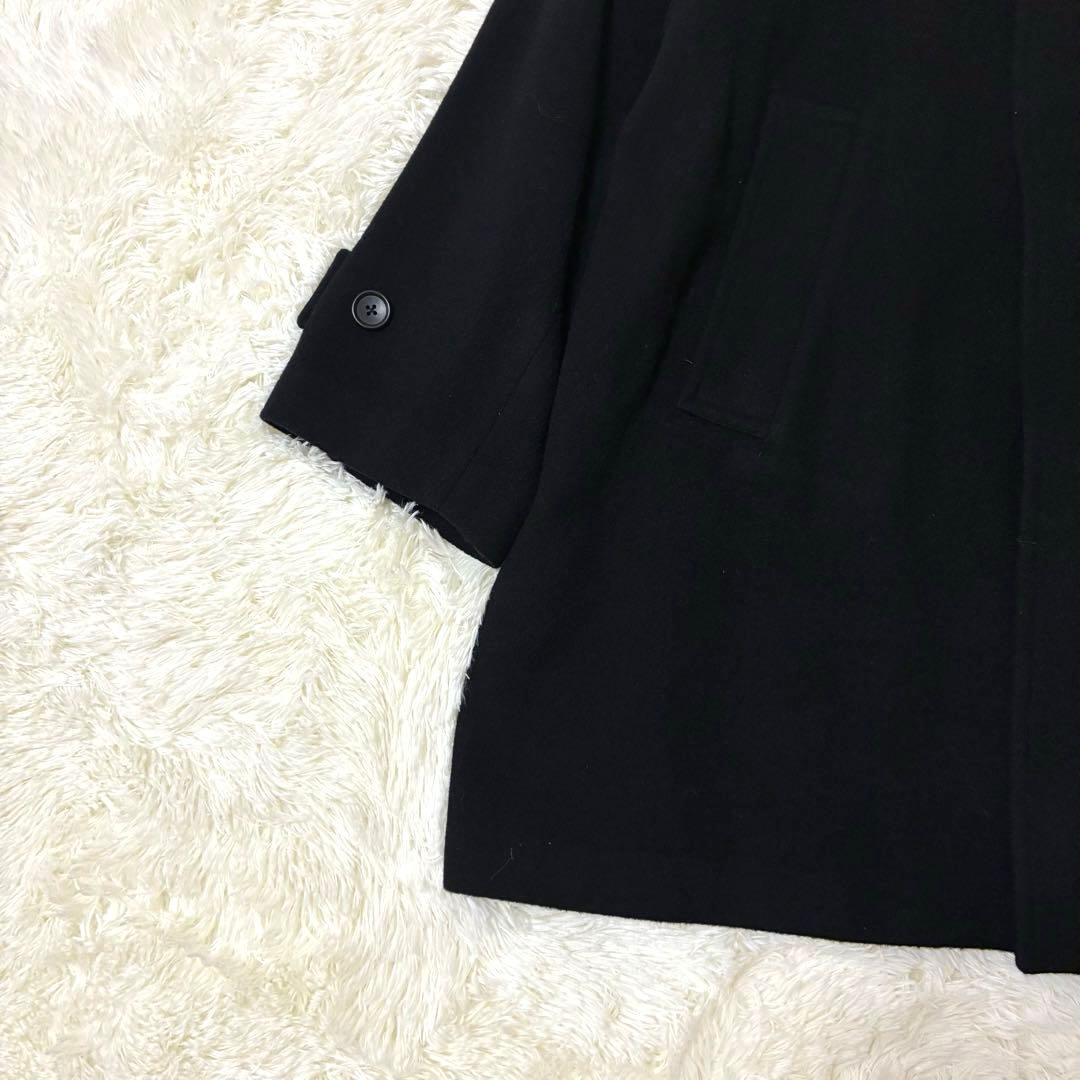 EVCON エビコン　ウールステンカラーハーフコートブラック