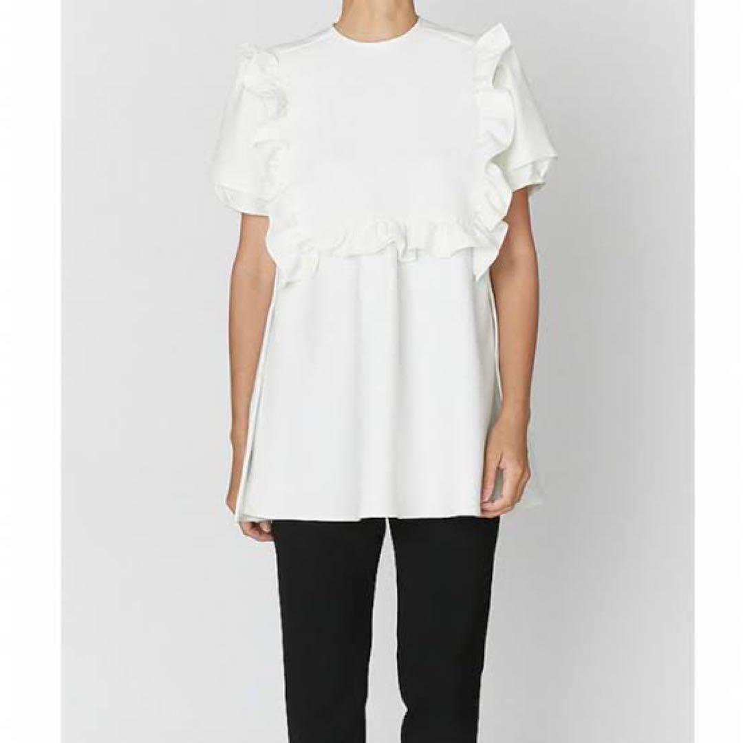 YOKOCHAN フリルトリムブラウス ホワイト