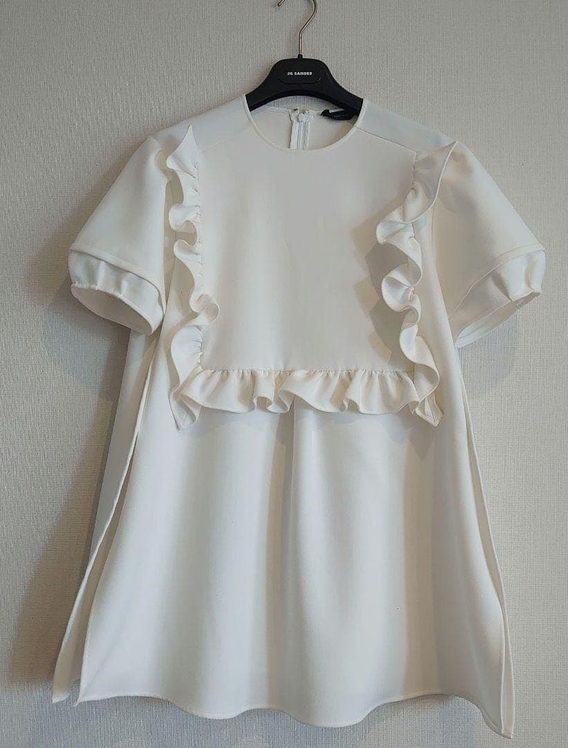 YOKOCHAN フリルトリムブラウス ホワイト