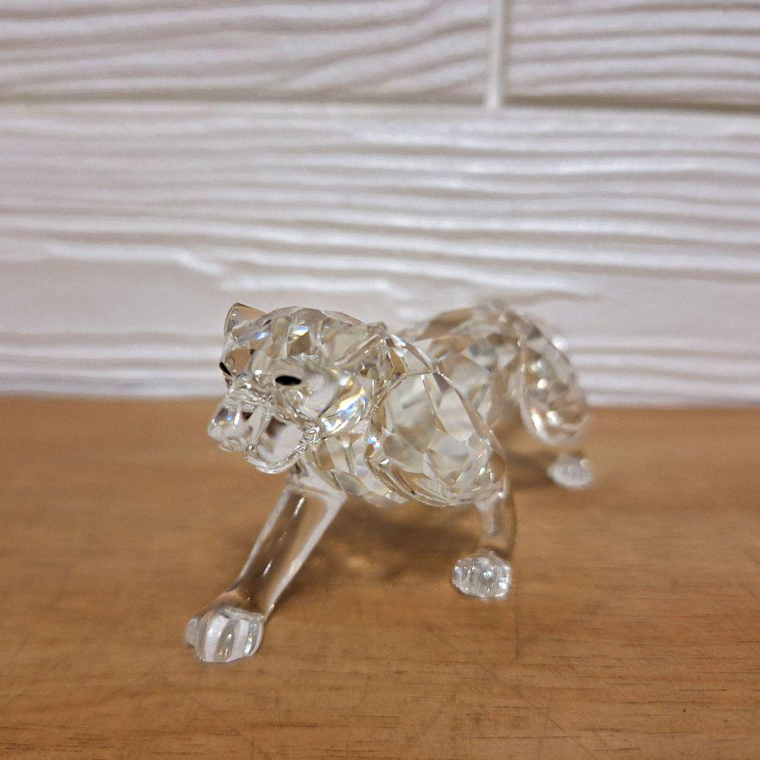 【極美品】スワロフスキー クリスタル 置物 パンサー 豹 フィギュリン