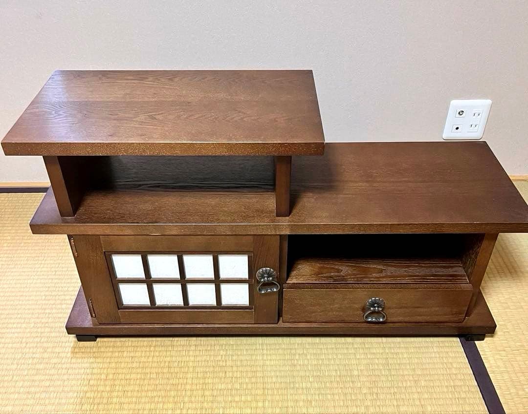和風　木製テレビ台　幅90 レトロ　茶室　キャビネット