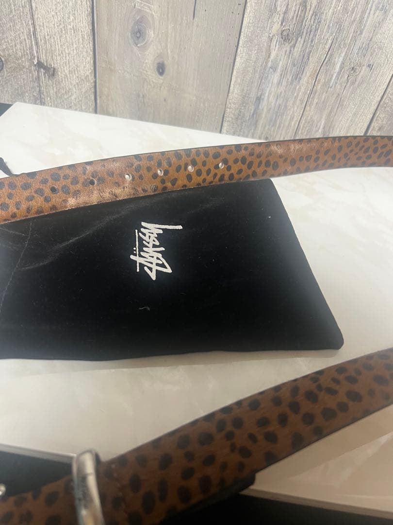 stussy ベルト　レオパード　Bamboo Buckle Belt