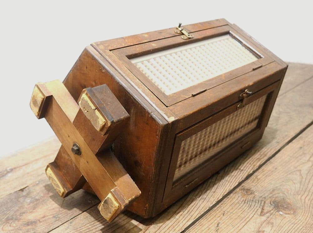 1336 回転式　レトロなハンコケース　判子　ガラスケース　レトロ　アンティーク