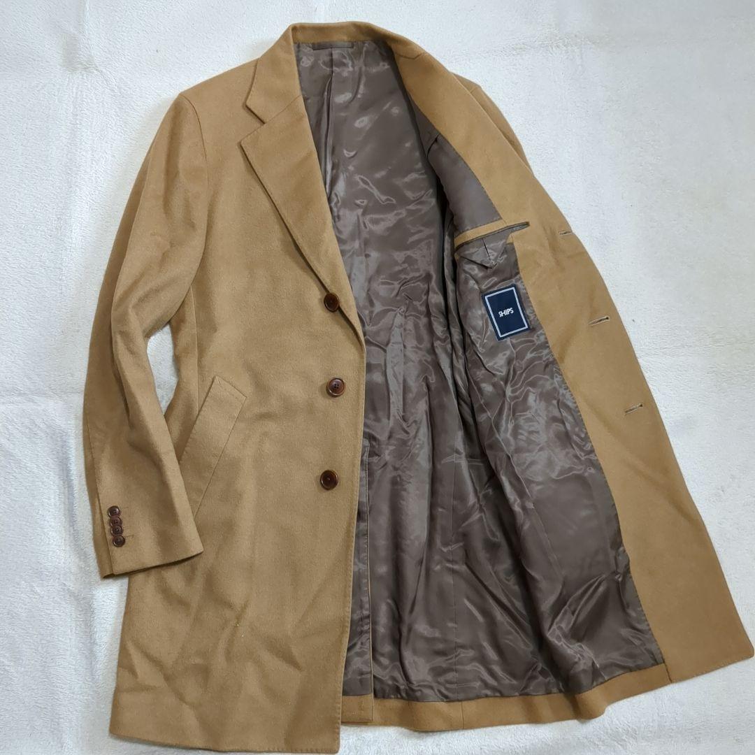 SHIPS カシミヤ チェスターコート ベージュ Lサイズ ウール