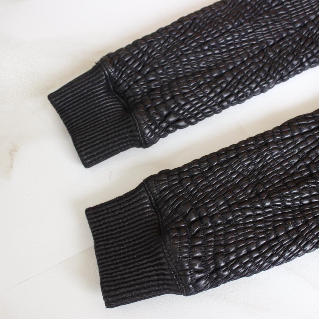 BALMAIN ラムレザージャケット Lサイズ ブラック スタンドカラー