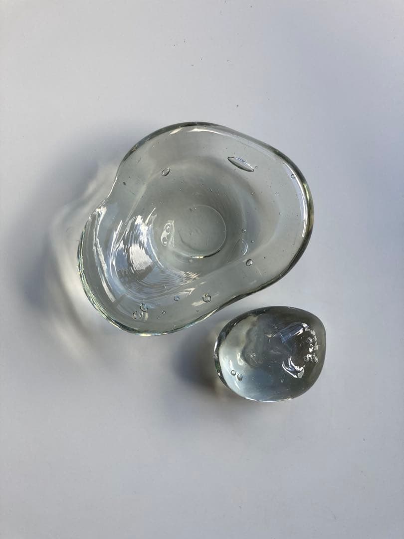 おおやぶみよ ガラスストーンオブジェ　沖縄　雨晴