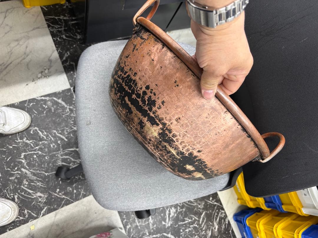 銅鍋　さわり鍋　餡作り　あんこ鍋　直径38㎝　高さ19㎝　重さ4.6kg