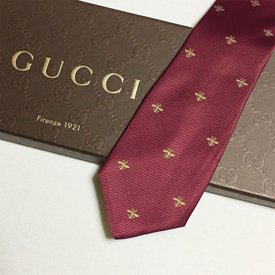 未使用級 グッチ GUCCI ネクタイ シルク 蜂 Bee ハチ グッチ