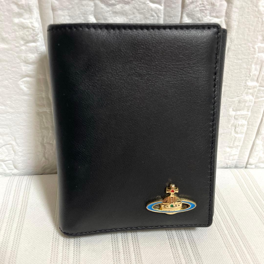 未使用品 Vivienne Westwood 折り財布 レザー ブラック オーブ
