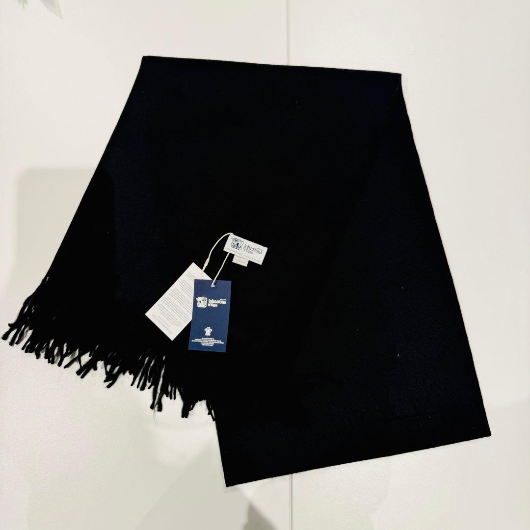 Johnstons ジョンストンズ カシミア 大判ストール マフラー 「黒」