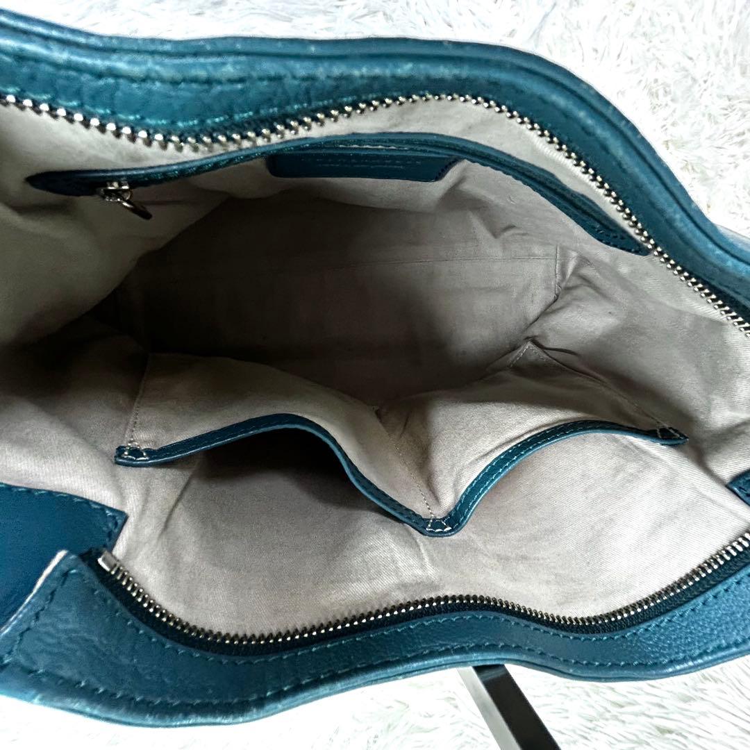 美品✨ マザーハウス ヨゾラ 2way バッグ M グリーニッシュブルー A4