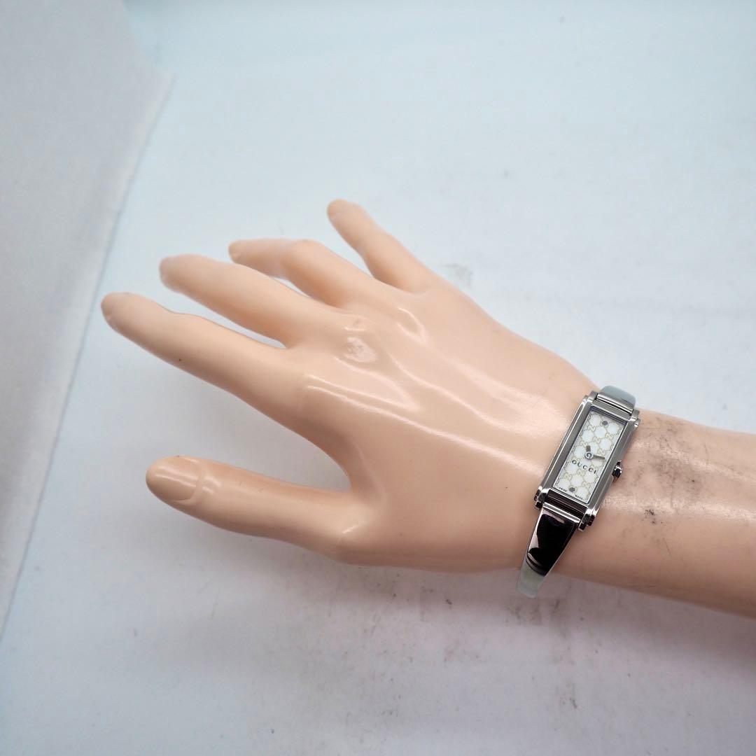 585 稼働 GUCCI 時計　レディース 109 ホワイトシェル バングル