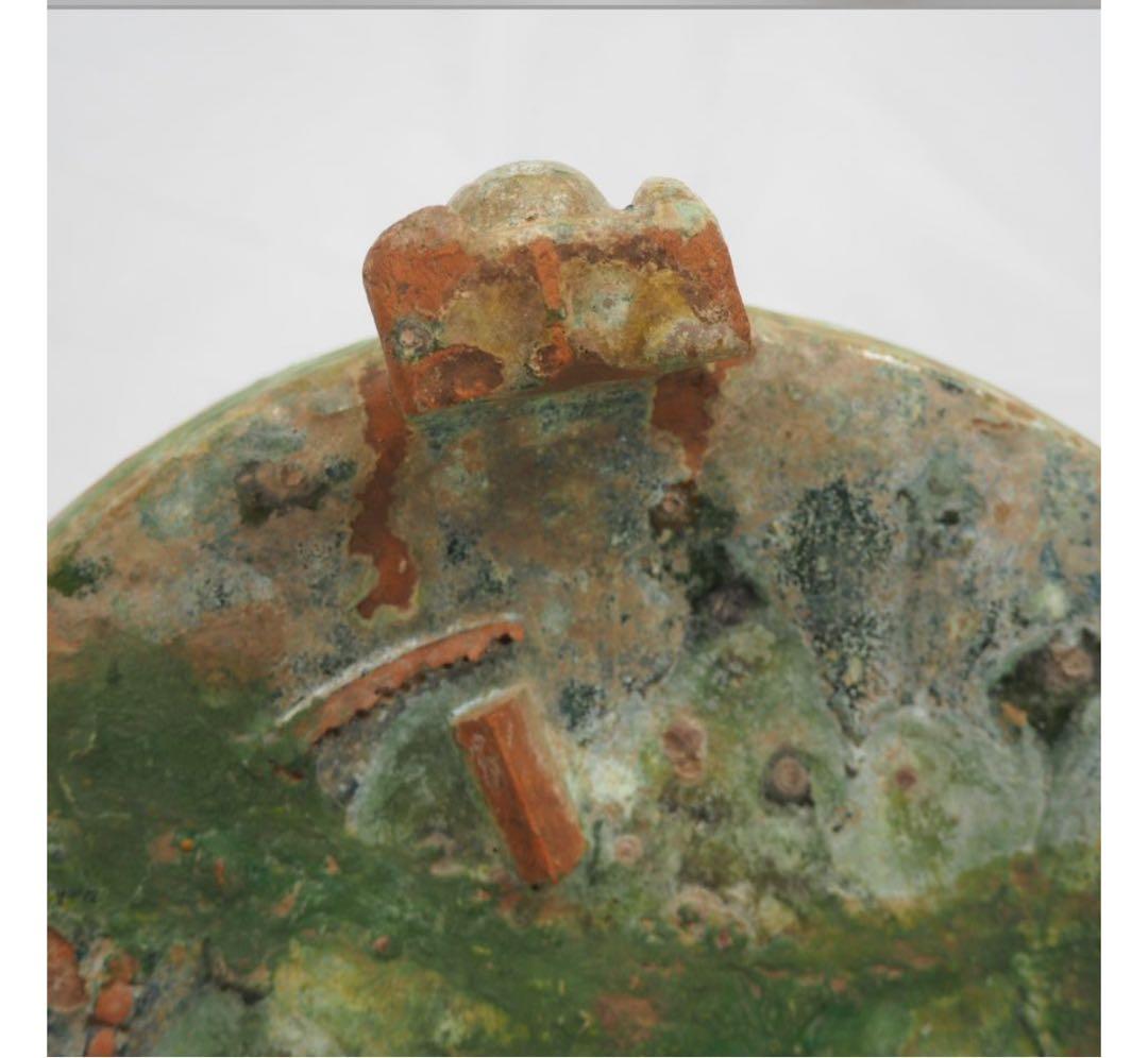 送料無料★博物館級★前漢～後漢時代 前1～後1世紀　銀化緑釉温酒樽明器本物保証