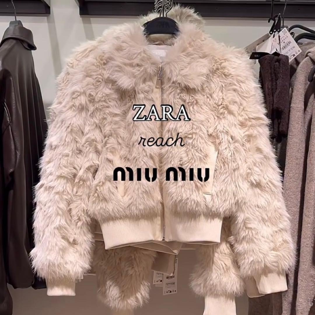 ZARA ザラ フェイクファーボンバージャケット 新品タグ付き Mサイズ