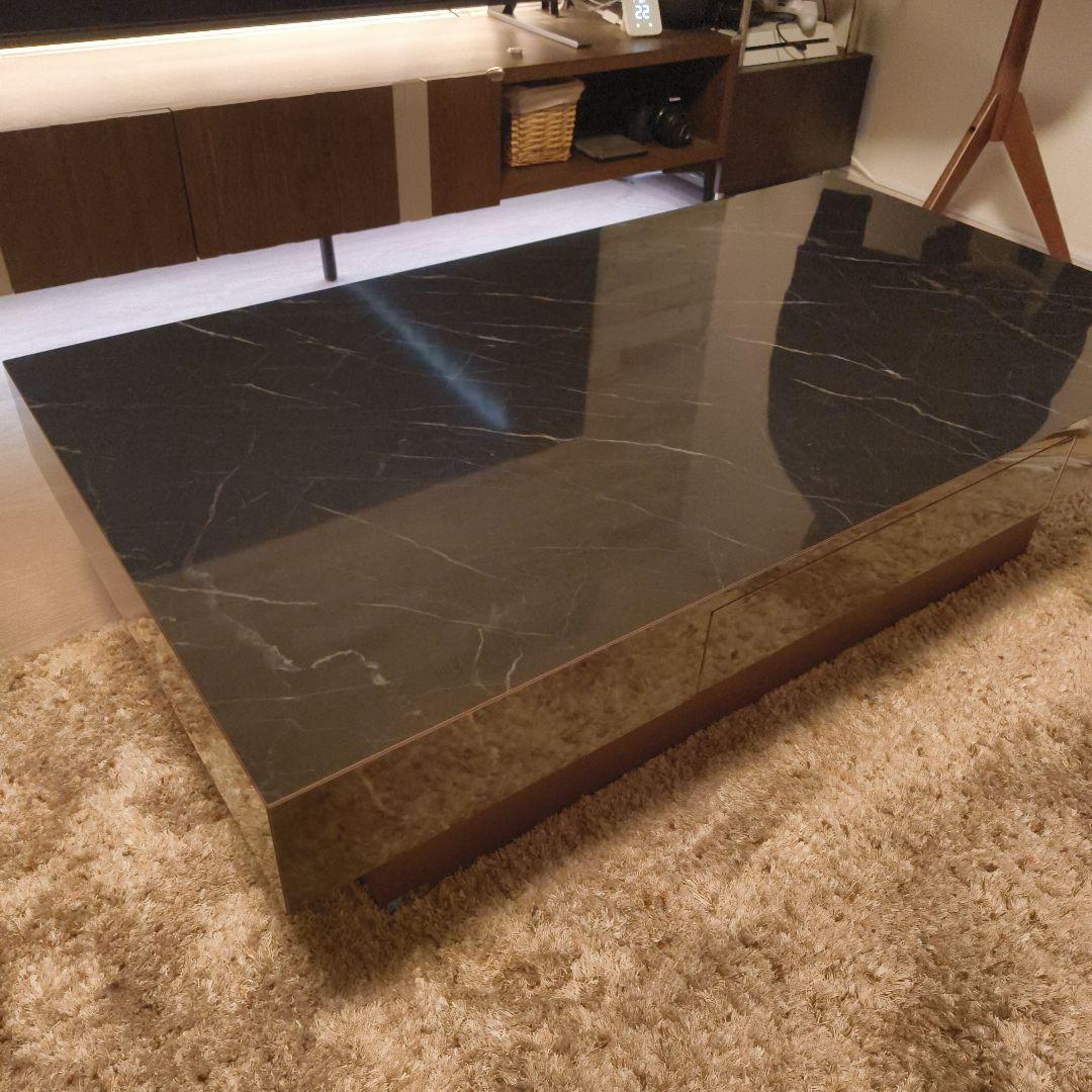 リビングテーブル 大理石✖︎木 高級感 手作り ウッドスタイル 机
