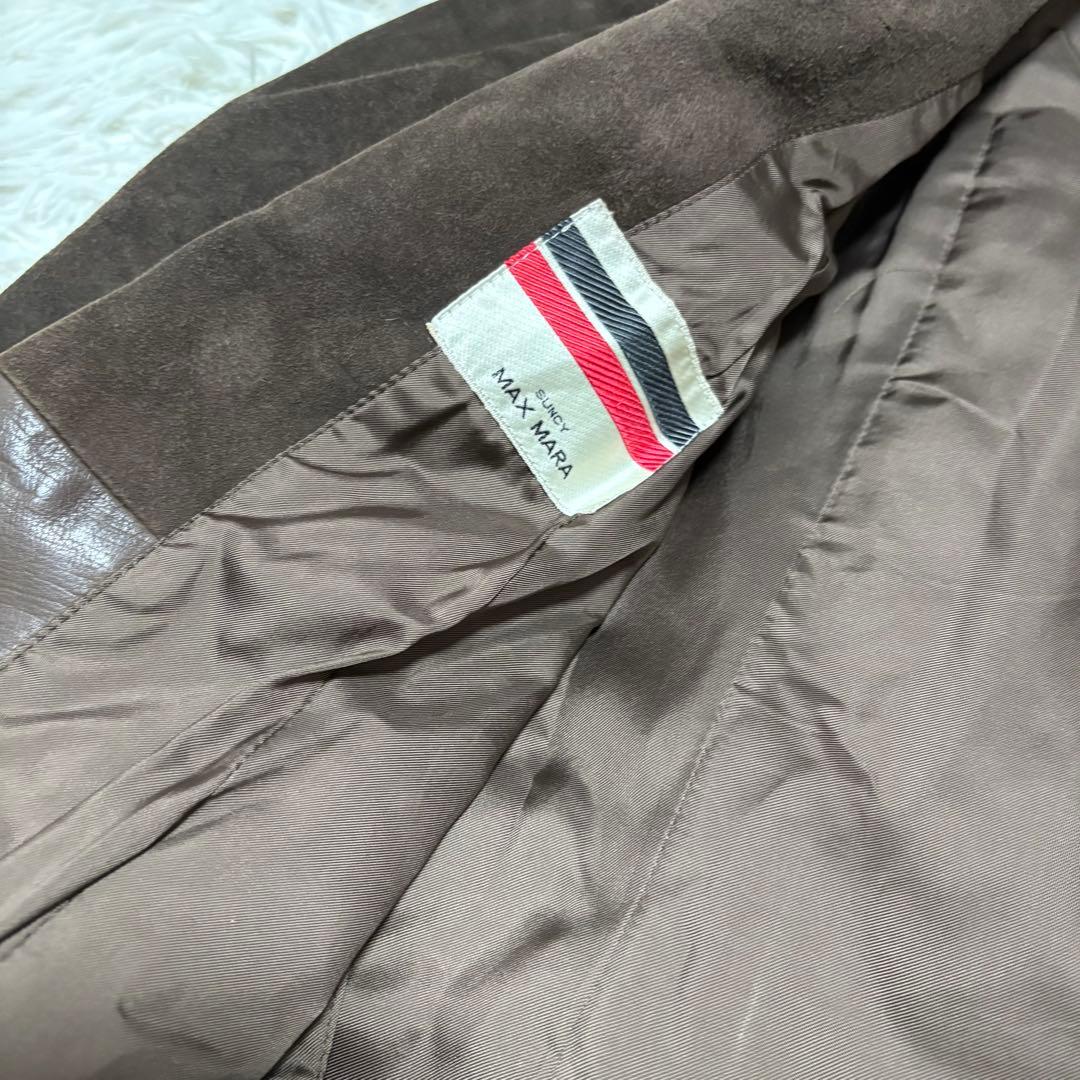 マックスマラ フェード ファー ベルト付きロングコート ブラウン