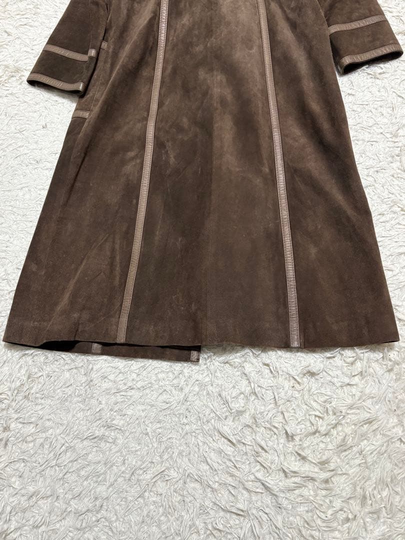 マックスマラ フェード ファー ベルト付きロングコート ブラウン