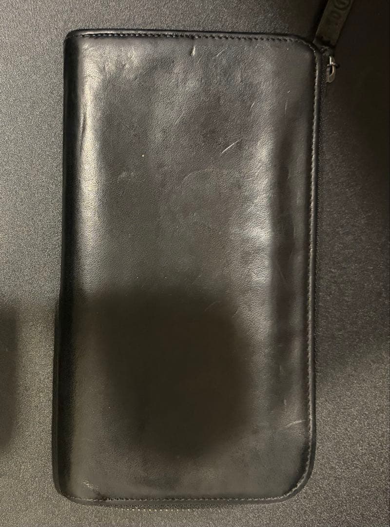 【訳あり】メゾンマルジェラ　長財布　L字ファスナー　4ステッチ　レザー　ブラック